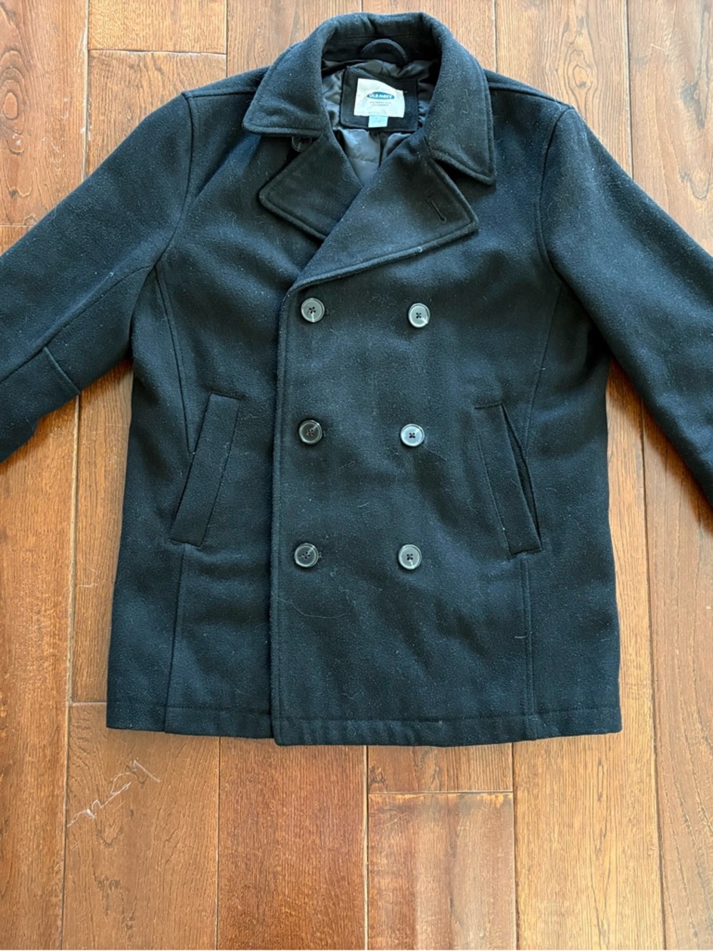 Old Navy Men's Black Double-Breasted Pea Coat